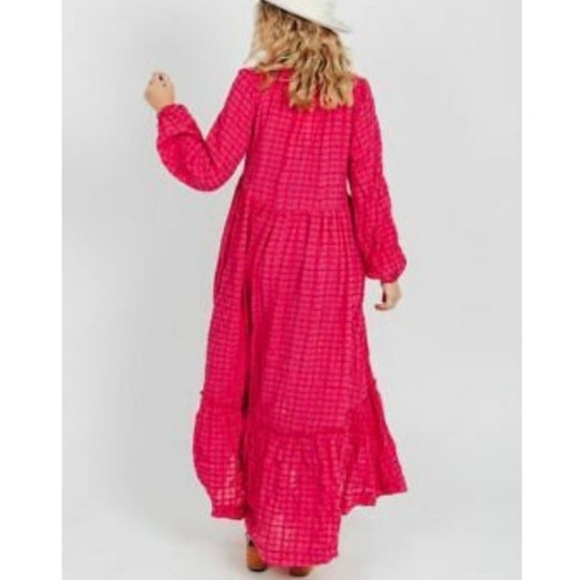 Free People Edie Maxi Dress - Vibrant Hot Pink - Picture 15 of 15